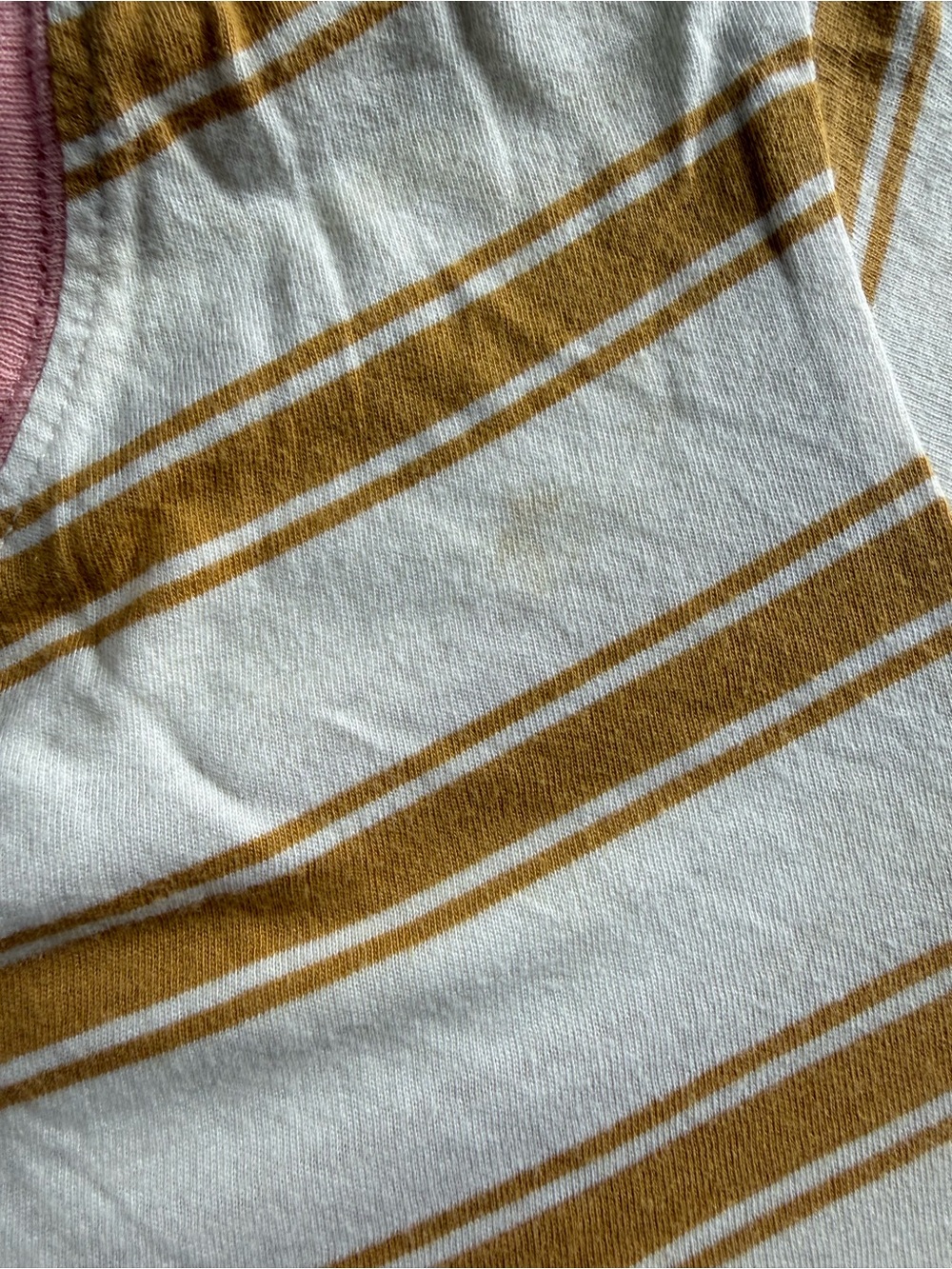 Billabong Mustard and Pink Striped Crop Tee - Picture 3 of 3